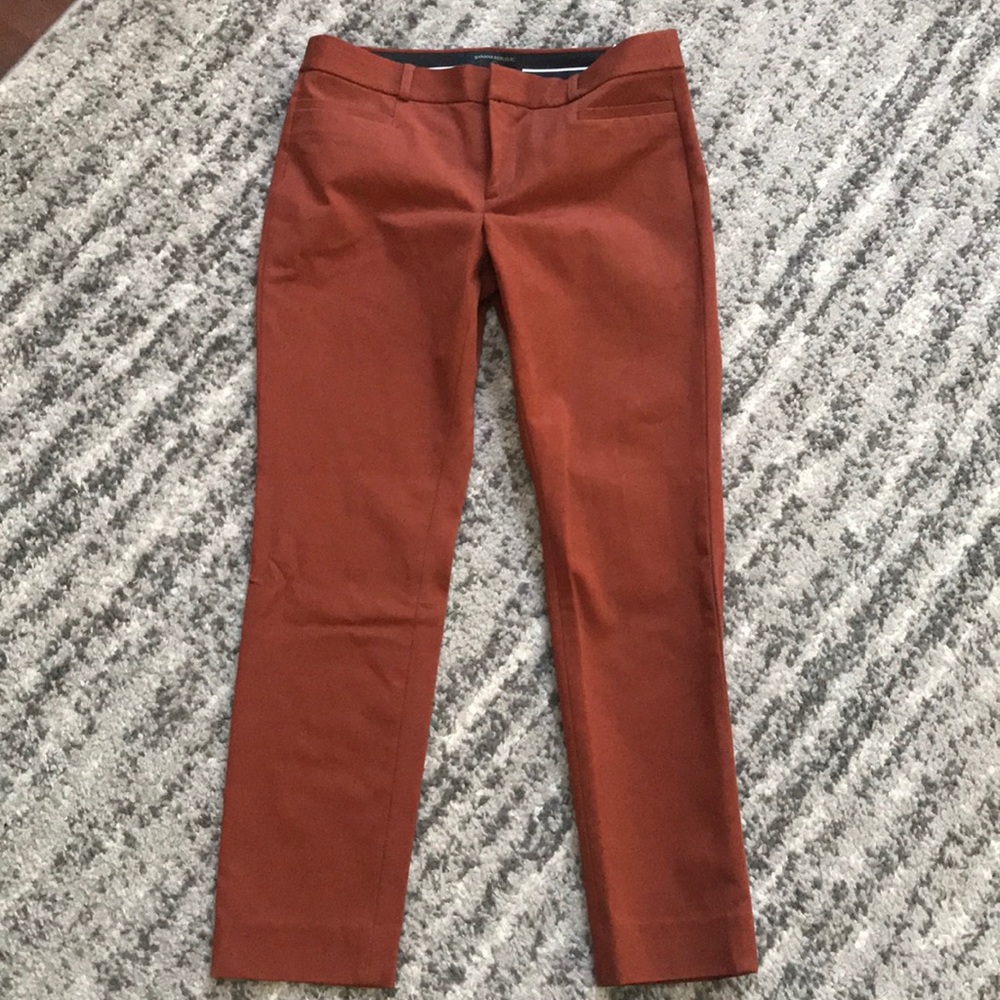 Banana Republic Factory Rust Orange Straight-Leg Pants